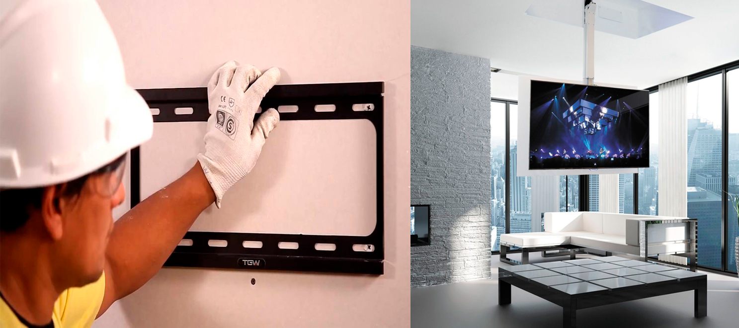 Soporte de pared con instalacion den la pared de drywall Soporte de pared con instalacion den la pared de drywall